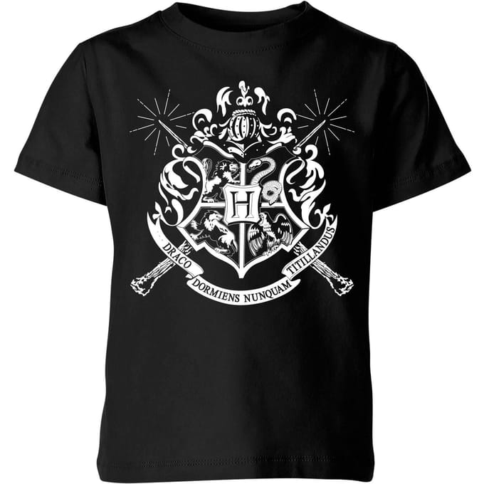 Harry Potter Hogwarts Kinder T-shirt - Zwart - 122/128 (7-8 jaar)