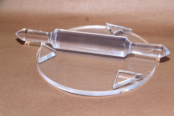 Deegroller Set - Bakplank Deegplank - Brood Bakken - Stijlvol Acryl - 8 Inch Diameter - Transparant