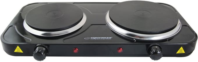 Esperanza EKH014K - Vrijstaande Elektrische Kookplaat - 2-pits - Zwart