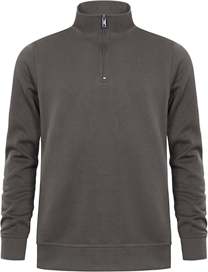 Unisex Troyer Trui met driekwartsrits Charcoal - XS