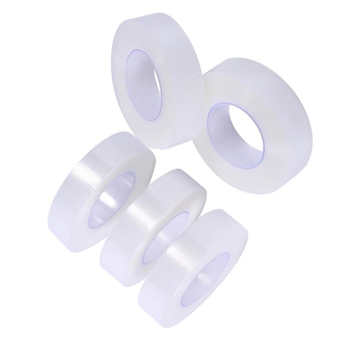 5 Rollen Transparante Medische PE Tape Ademend Wimperextensions Make-up Tools white