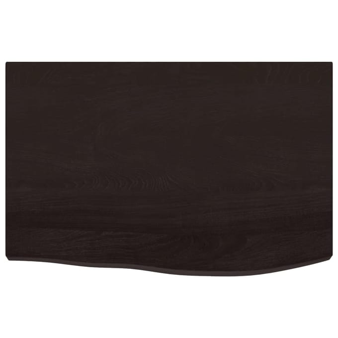 vidaXL - Tafelblad - 60x40x(2-4)cm - behandeld - massief - eikenhout - donkerbruin