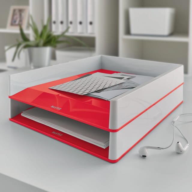 Leitz WOW Brievenbak Duokleur Rood