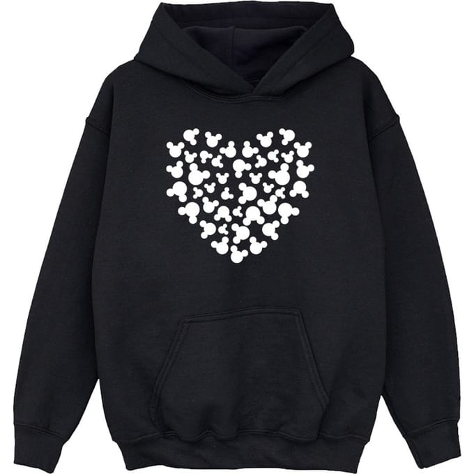 Disney Meisjes Mickey Mouse Hart Silhouet Hoodie (Zwart)