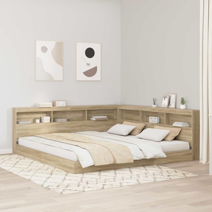 vidaXL - Opberghoofdbord - Sonoma - Eik - Bewerkt - hout