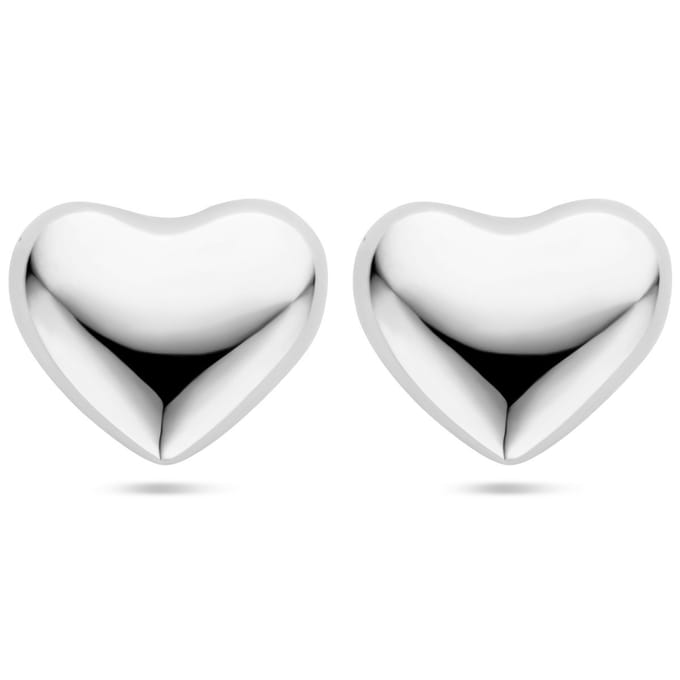 Zilver Gerhodineerd Oorknoppen Hartjes 27 mm 1339283
