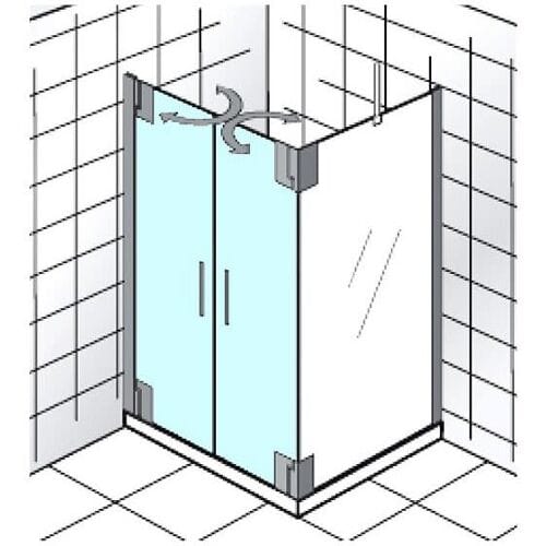 HSK K2P swing door for side wall 75 x 200 cm stop left