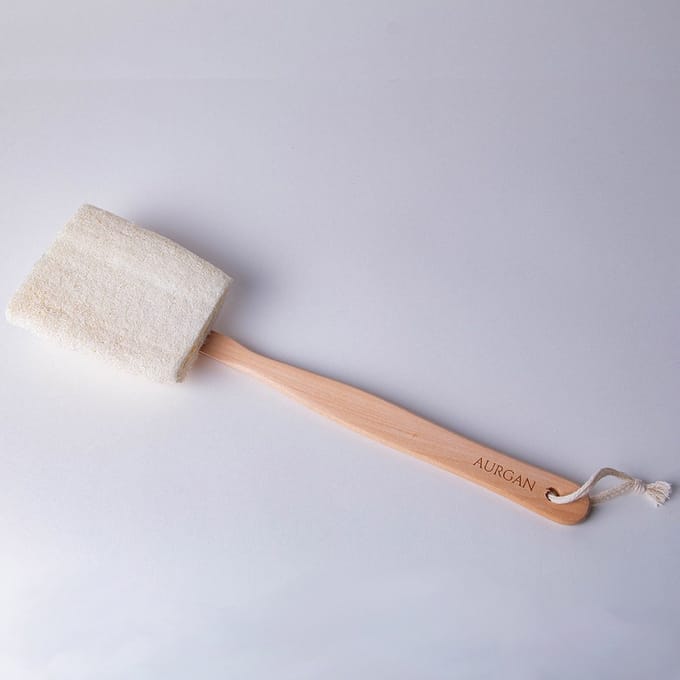 Aurgan Loofah borstel - Extra lange Rugborstel - Platte Loofah