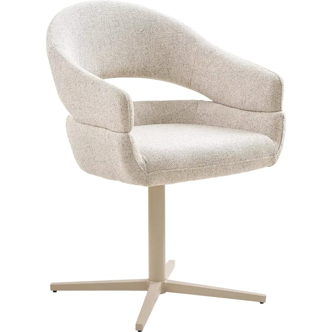 House Nordic Eetkamerstoel Dover - Staal - Beige - Set van 2