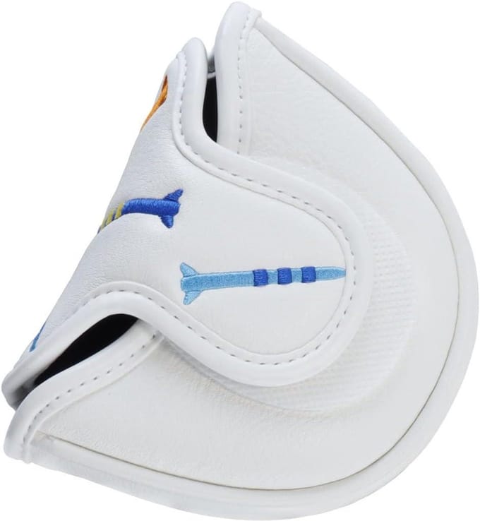 Golf Putterhoes - Mallet Hoes - Putter Beschermen - Magnetische Sluiting - 12 x 115 cm - Wit