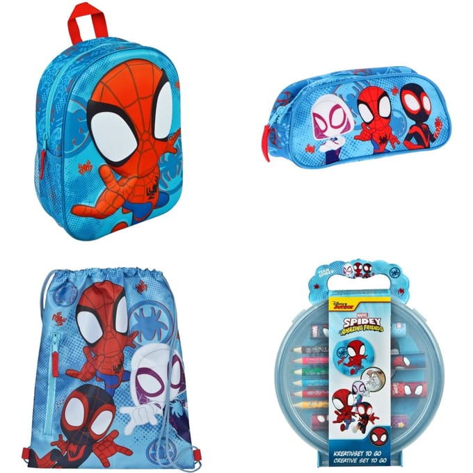 Spiderman schoolset; rugzak, etui, gymtas en schrijfwarenset - Spidey