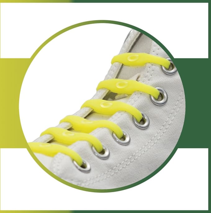 Shoeps elastische veters - Sunshine Alert- Geel groen - 14 stuks