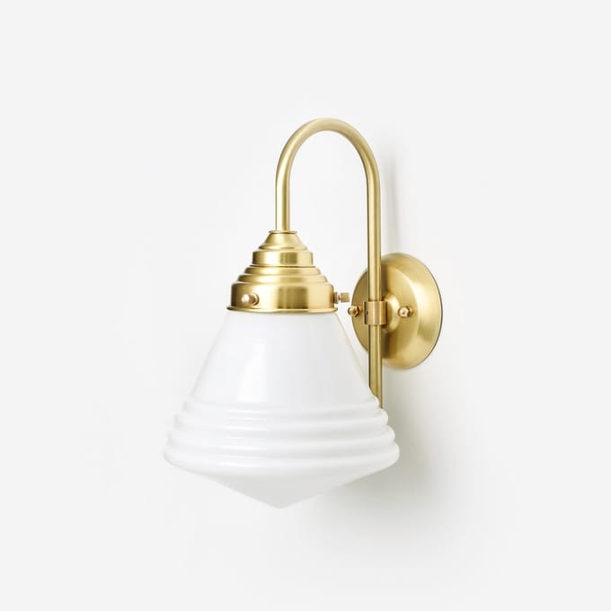 Wandlamp Luxe School Small Meander Messing - Art Deco Trade