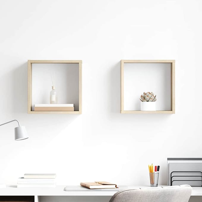 vidaXL - Wandschappen - kubus - 2 - st - 30x15x30 - cm - sonoma - eikenkleurig