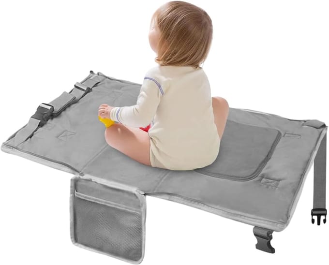 Vliegtuig Bed - Reis Extender - Comfortabel Reizen - Antislip Ontwerp - 30 x 26 x 5 cm - Grijs