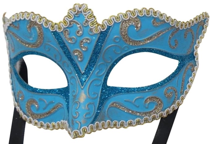 Dailygoods - Venetiaans Masker voor Feest en Carnaval - Turquoise en Goud