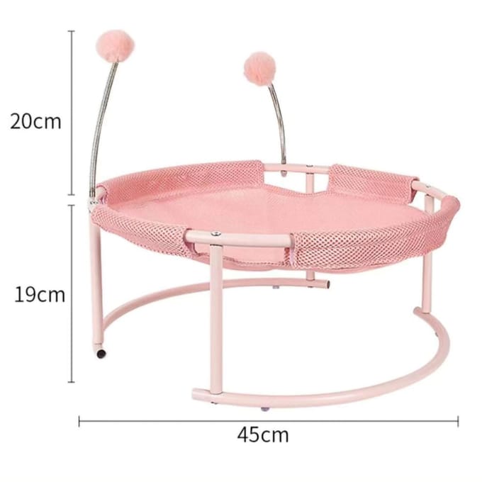 Kattenbed Hangmat Comfortabel Ademend Stabiel Kat Slaapbed voor Binnen en Buiten Roze Pink beige