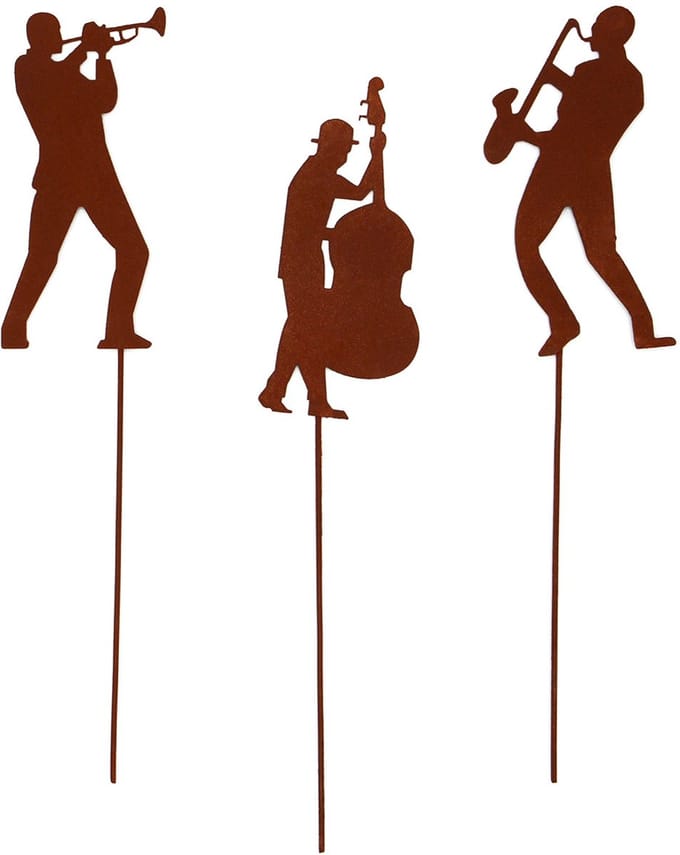 UNUS® Tuinsteker muzikanten roestlook set van 3