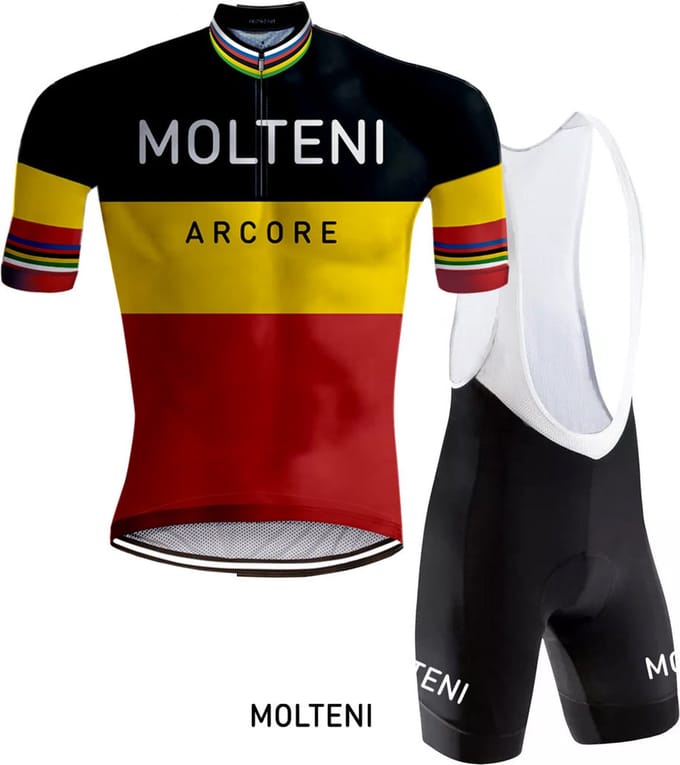 Retro Wielertenue Molteni Belgische Kampioen - REDTED - S