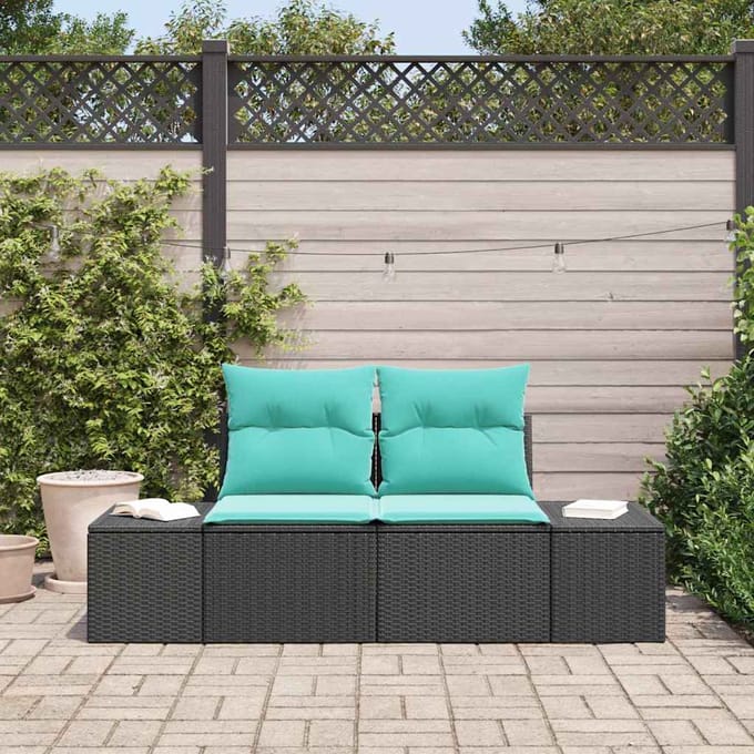 vidaXL - Tuin - Sofa - met - kussen - 184 - x - 62 - x - 69 - cm - poly - rattan