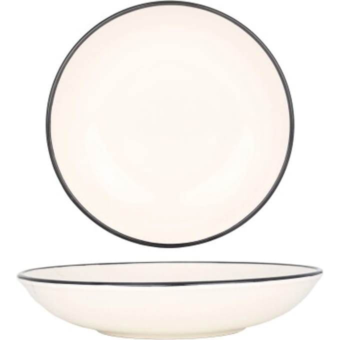 Bonna Diepbord - Linea Black - Porselein - 25 cm (1300cc) - set van 6