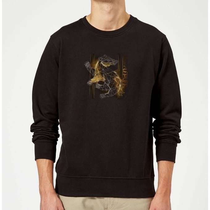 Harry Potter Hufflepuff Geometric trui - Zwart - XL