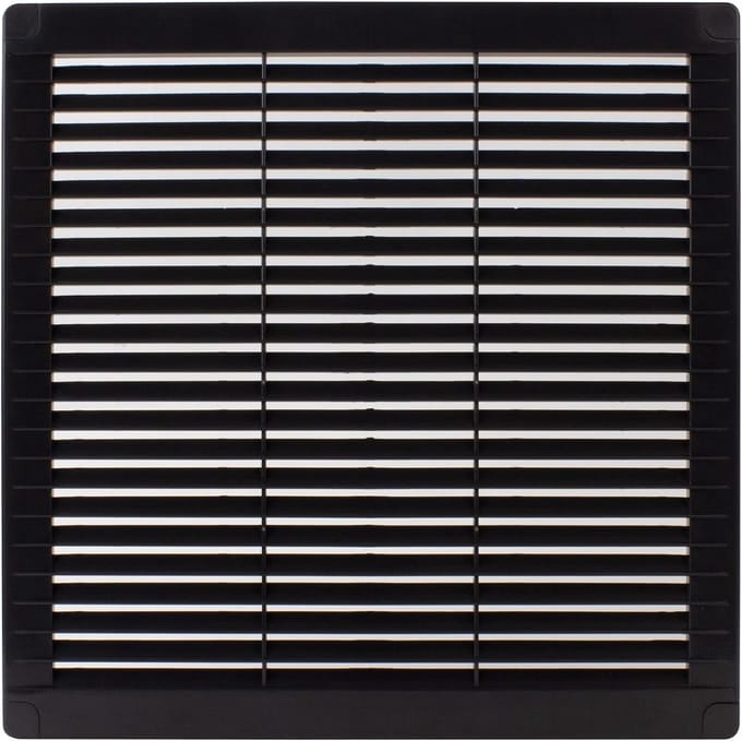 Ventilatierooster met lamellen en lengteafsluiting
