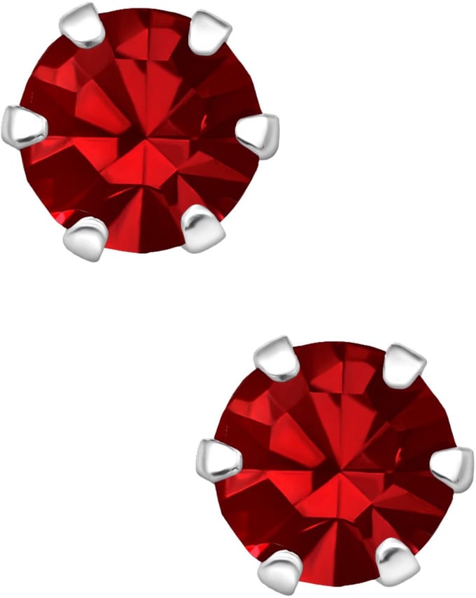 Silberne Runde 5 mm Oorbellen mit Kristallen