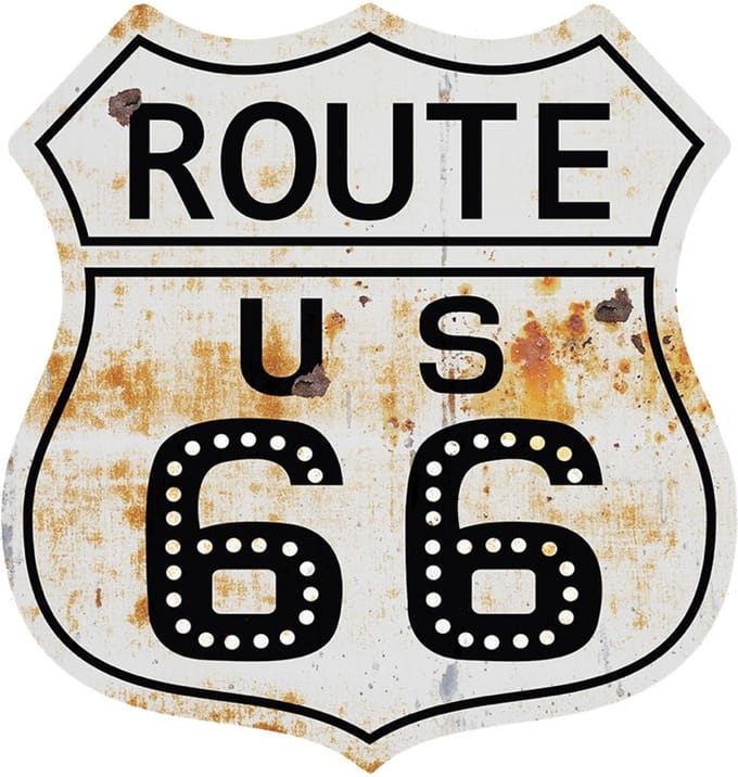 Signs USA - Schild - Route 66 Rust - 39 x 37 cm