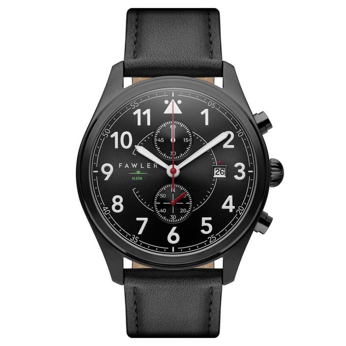 Fraser | Zwart Piloten Chronograaf Horloge