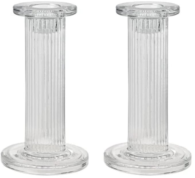 Stelton Pilastro kandelaar H13cm D7cm set van 2 helder