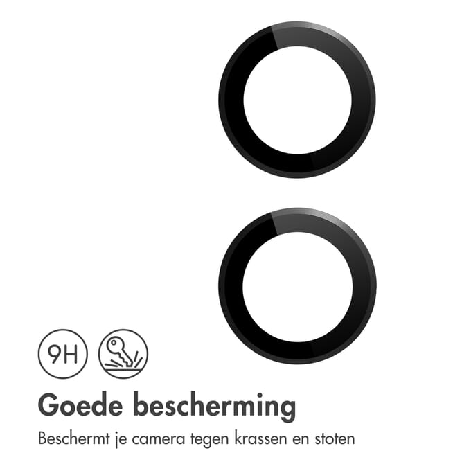 imoshion Camera Lens Protector - Geschikt voor iPhone 16/ iPhone 16 Plus/ iPhone 17 - 2 Pack - Zwart
