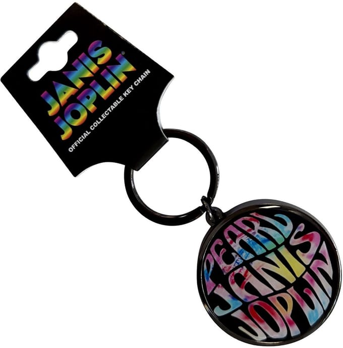 Janis Joplin - Pearl Emblem Colour Sleutelhanger - Zwart/Multicolours