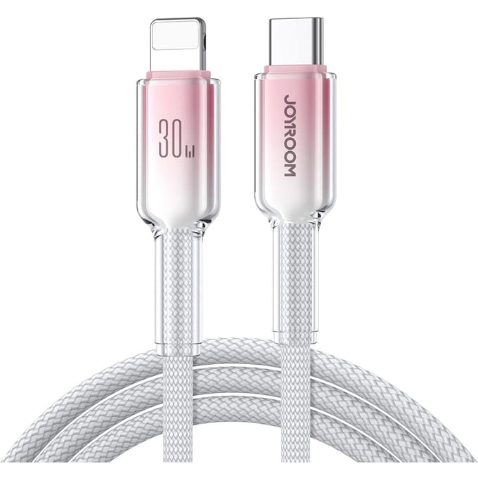 USB-C - Lightning Data- en Oplaadkabel Joyroom S-A42, 30W, 1,2m, Wit