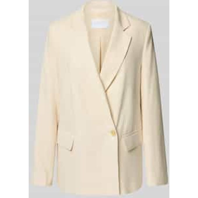 relaxed fit blazer van viscosemix met klepzakken