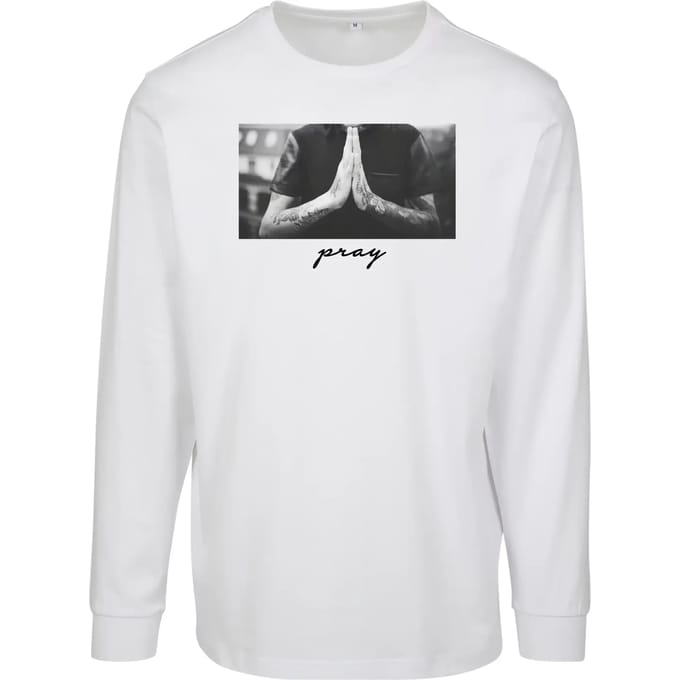 Mister Tee - Pray Longsleeve shirt - XXL - Wit