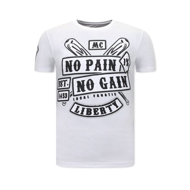 Heren T shirts met Print - Sons of Anarchy MC - Wit