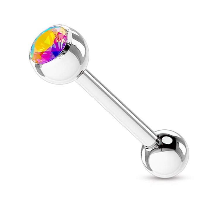 Piercing met zirkonia steen 1.6x16 - multi - LMPiercings