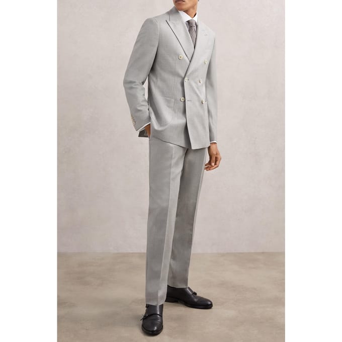 Reiss Flannel Mixer Trouser Soft Grey Größe: W30 | Maßgeschneiderte Hosen Outlet | Herren | Grau