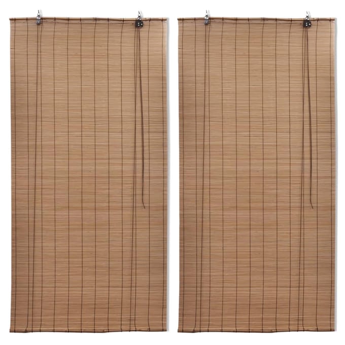 vidaXL - Rolgordijnen - 2 - st - 80x160 - cm - bamboe - bruin