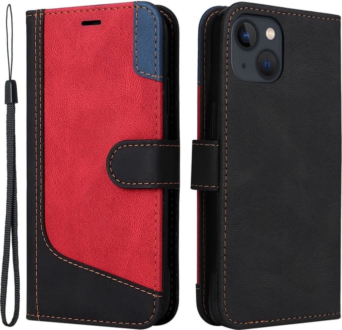 Cityhoesje-iPhone 15 - PU Leather - Book Case - Zwart