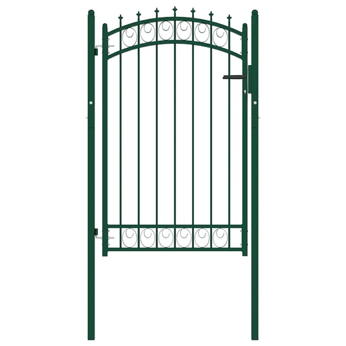 vidaXL - Poort - met - speerpunten - 100x150 - cm - staal - groen
