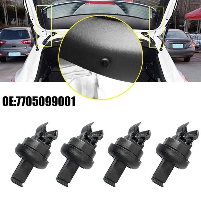4 Pièces Clips Support de Corde d'Étendoir de Plage Arrière pour Renault Clio Mk1 Mk2 black