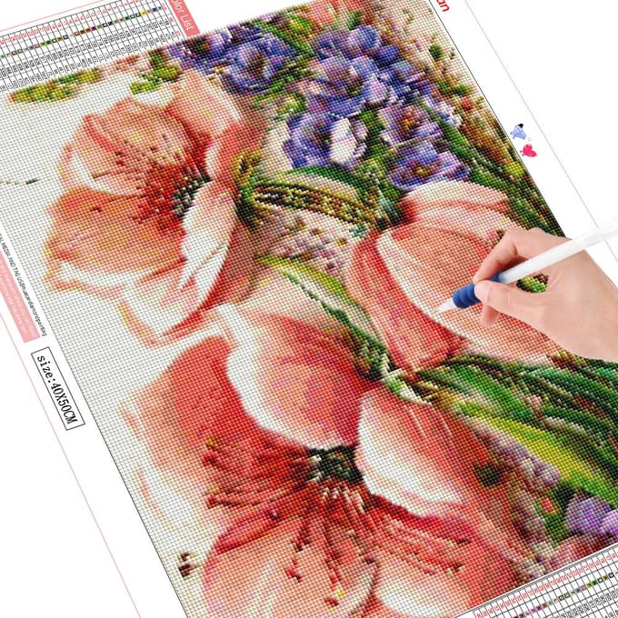 5D Diamond schilderij mozaïek bloemen kruissteek volledige vierkante boor diamant borduurwerk 20X30CM beige