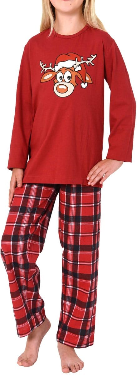 Kinderkerstpyjama met lange mouwen UNISEX pyjama met grappig rendiermotief