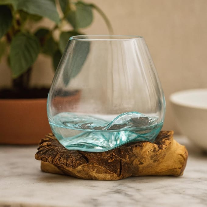 Molten Glass on Rare Parasite Wood