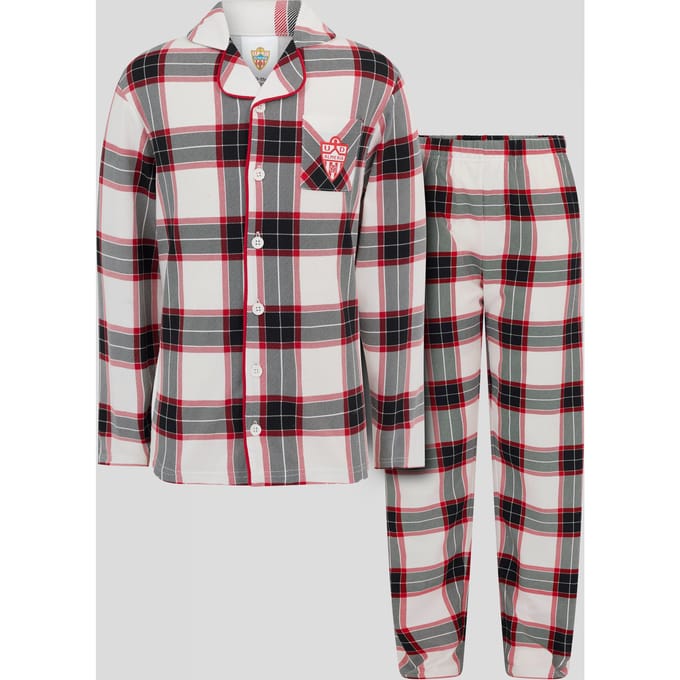 Almeria Junior Lange Pyjama - Wit/rood