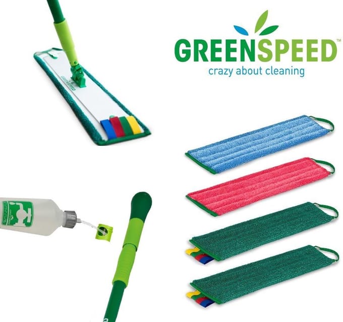 Greenspeed Sprenkler dweilset & 4 microvezel vlakmoppen