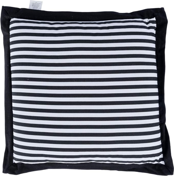 Homescapes stoelkussen zwarte strepen 100% katoen met polyester vulling