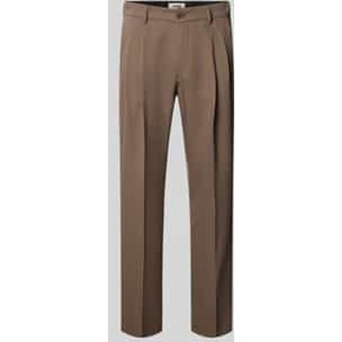 straight fit stoffen broek van Lyocellmix model 'Leek'
